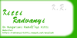 kitti radvanyi business card